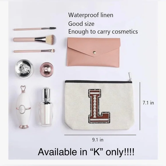 “K” Football Design Cosmetic Bag Brand New - Picture 5 of 5